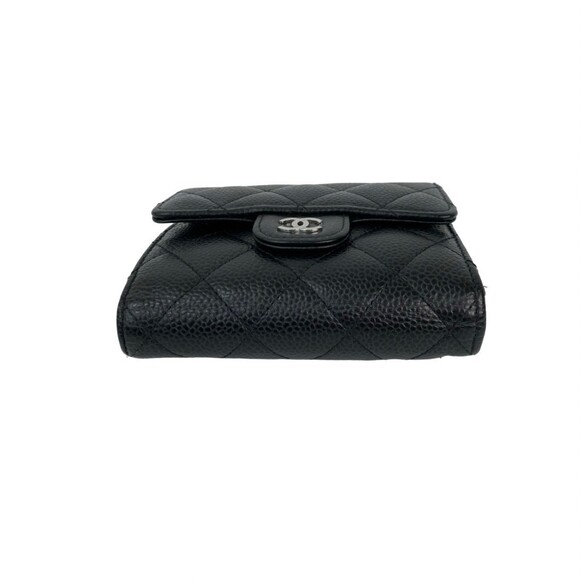 CHANEL Authentic Black Caviar Leather Logo Wallet - Picture 6 of 10